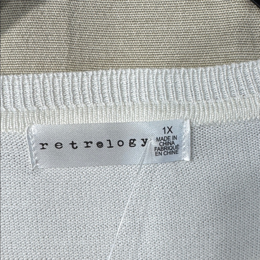 Retrology Sweater Orange/White Colorblock Crewneck in Sizes 1X & 2X ‎ NWT - Picture 11 of 13